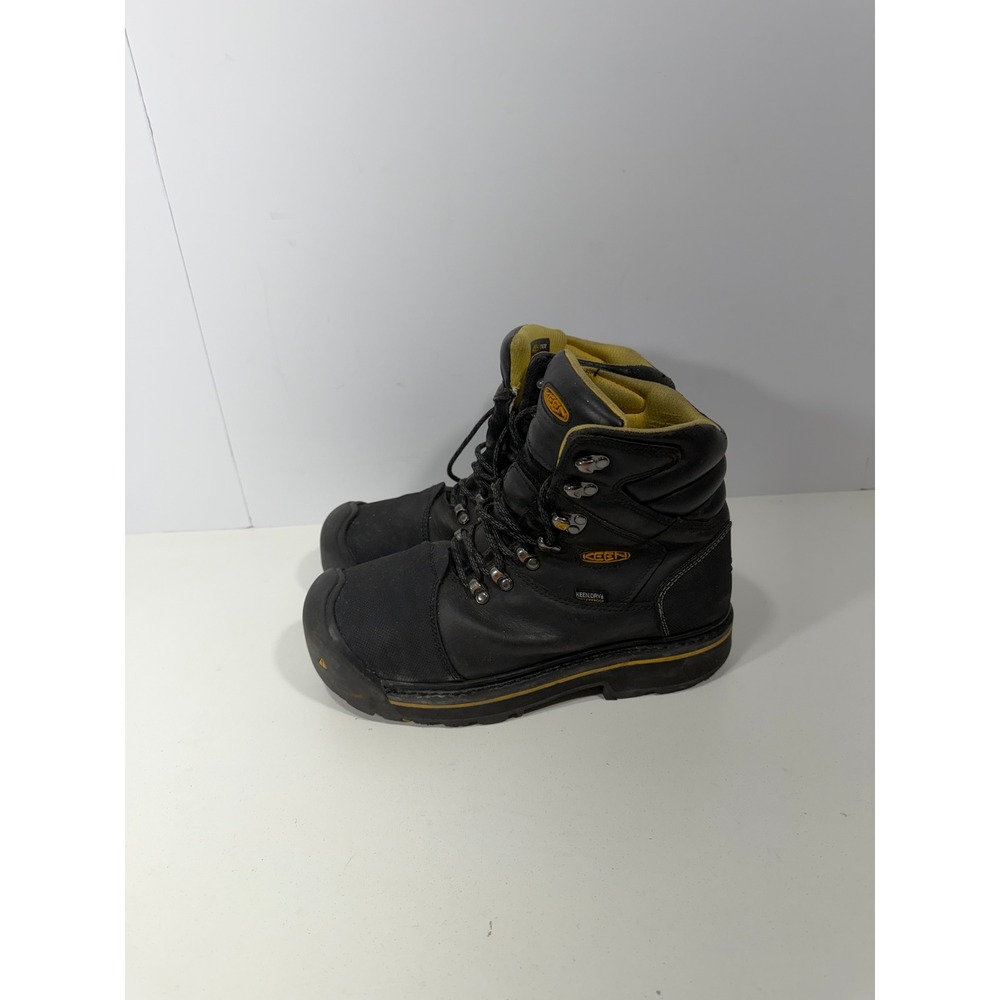 Keen Utility Mens 8.5 Black Leather Waterproof Composite Toe Work Boots 1009173D
